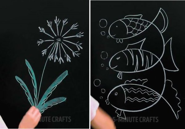 Портрет мелом на доске