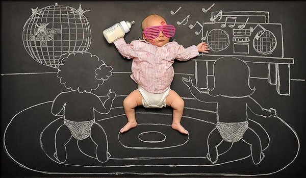 Лёгкие рисунки мелками на доске