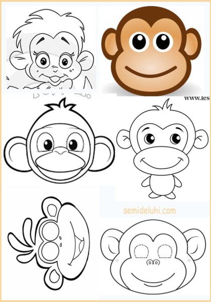 Обезьянка раскраска для детей