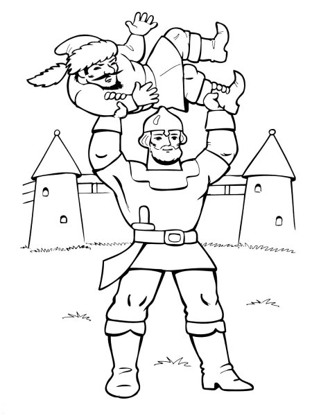 Илья Муромец и Соловей разбойник раскраска