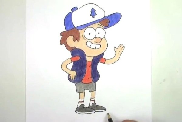 Срисовка Диппера из Гравити Фолз