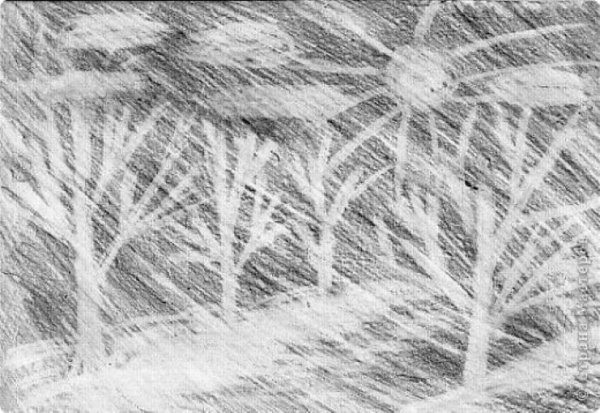 Рисование ластиком по штриховке