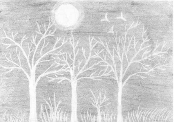 Пейзаж рисунок карандашом