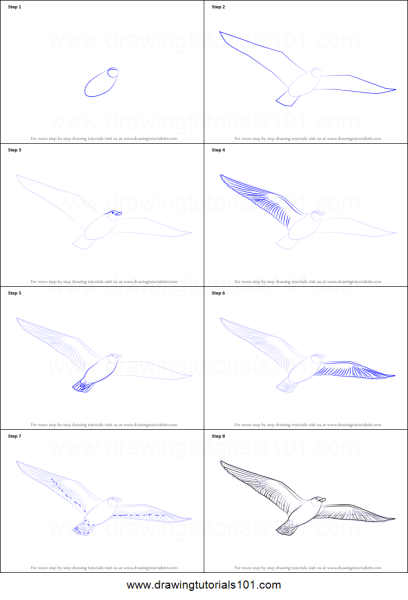 Чайка контур для вырезания