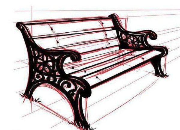 Скамейка раскраска для детей