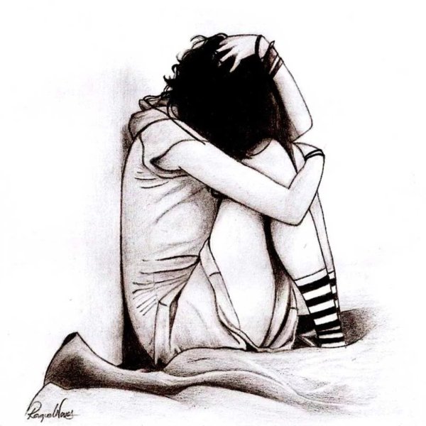 Рисунки для срисовки грустные