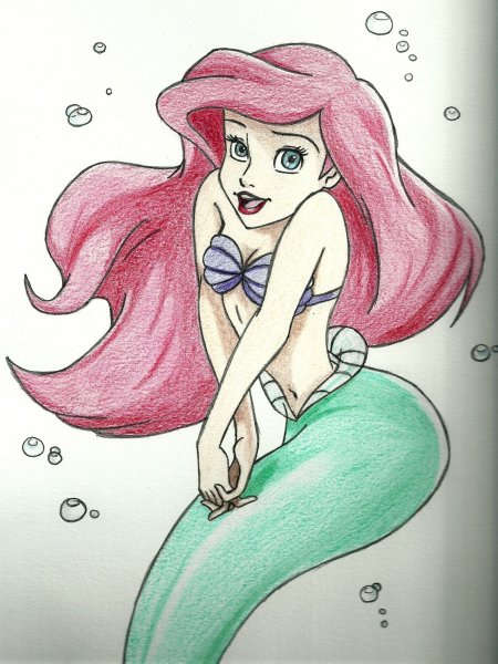 Принцесса Ариэль для срисовки