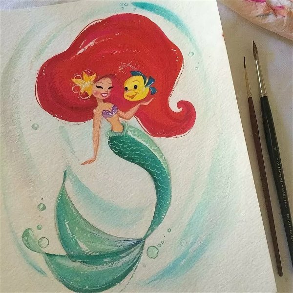 Ариэль красками