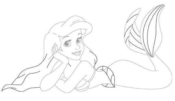 Русалочка Ариель рисунок карандашом