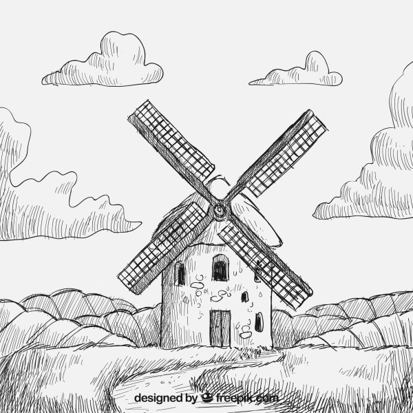 Мельница карандашом