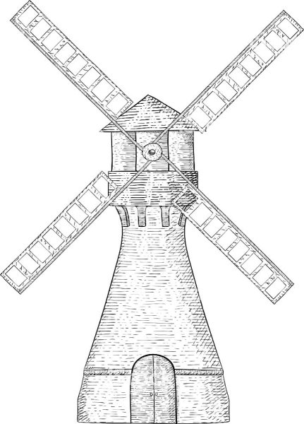 Эскиз ветряной мельницы