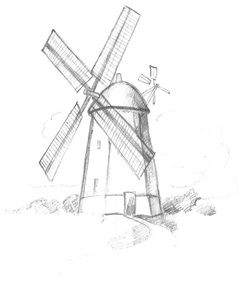 Мельница набросок