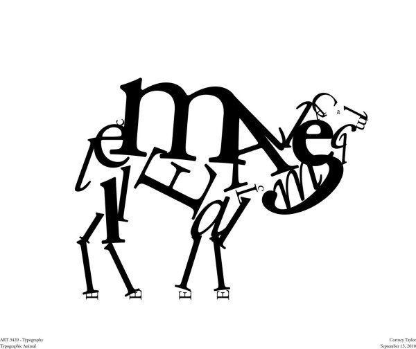 Шрифтовые композиции животных