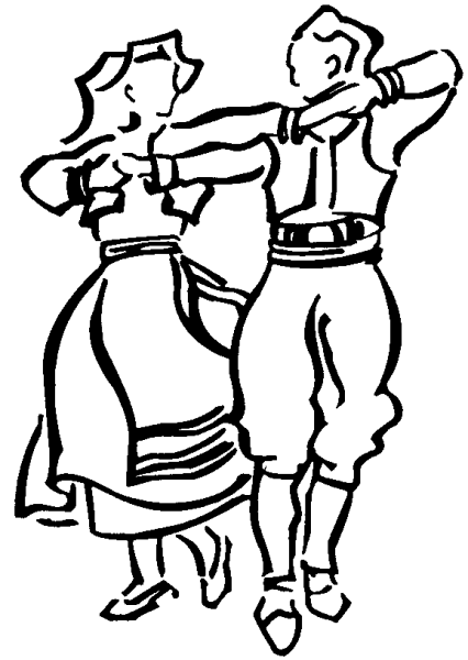 Народные танцы раскраска