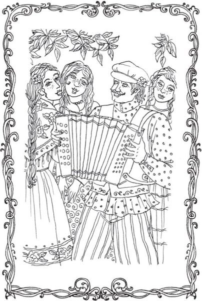 Русский народный фольклор раскраски