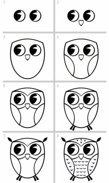 Рисунок Совы легкий