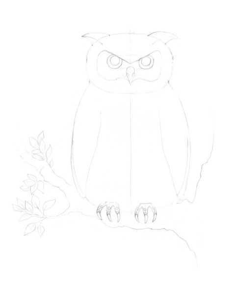 Сова карандашом легко
