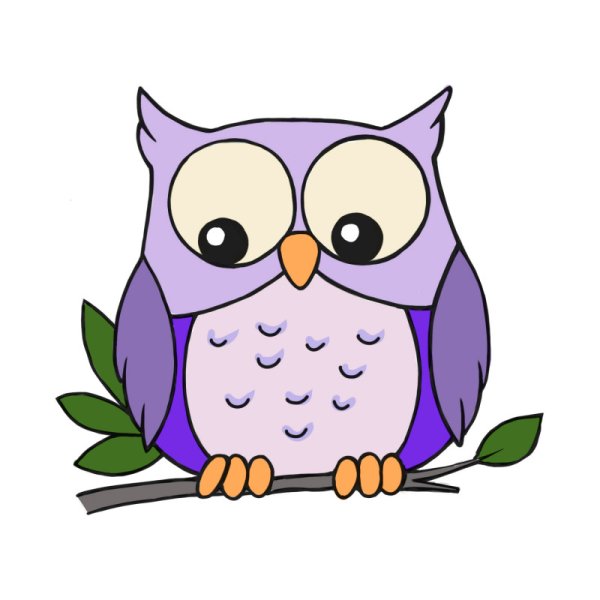 Сова для рисования детям