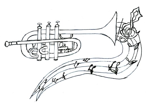 Эскиз трубы музыкальной