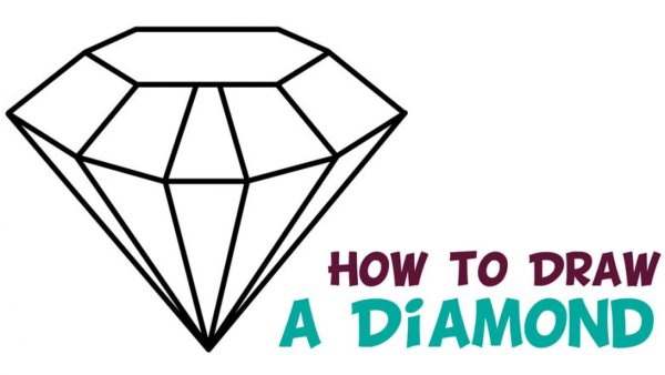 Diamond Step by Step drawing