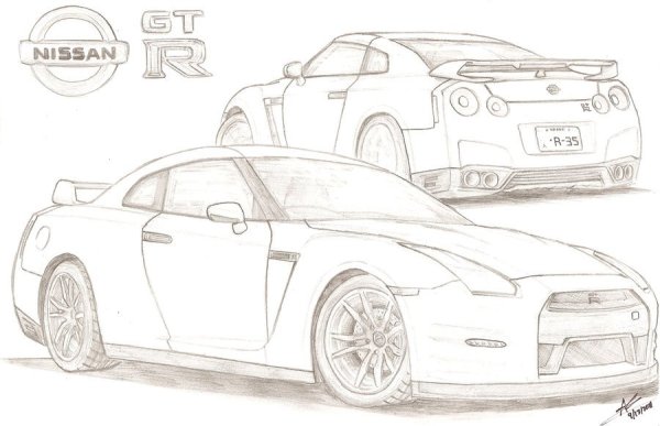 Nissan GTR r35 drawing