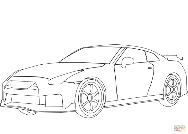 Nissan GTR r35 раскраска