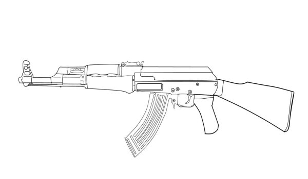 АК 47 рисунок для срисовки