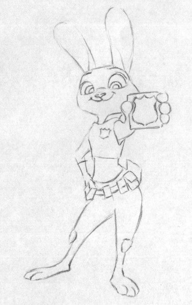 Джуди Хоппс карандашом