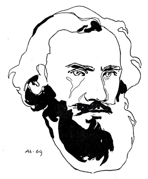 Портрет Льва Николаевича Толстого карандашом