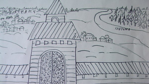 Поэтапное рисование церкви