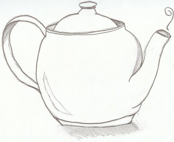 Чайник рисунок карандашом