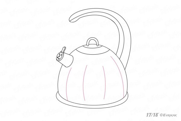 Чайник для срисовки карандашом