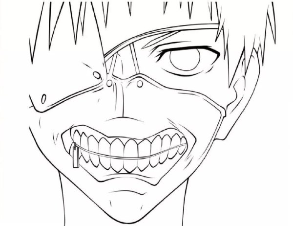 Аниме Токийский гуль Канеки для срисовки