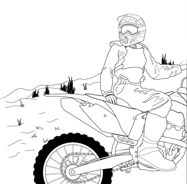 Питбайк раскраска ТТР 125