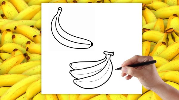 Банан рисунок карандашом