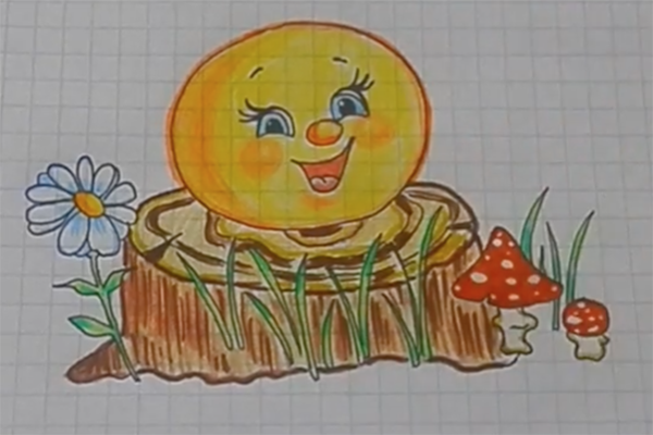 Нарисовать колобка