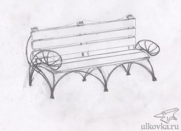 Скамейка рисунок карандашом