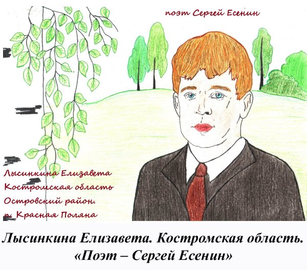 Портрет Есенина рисунок
