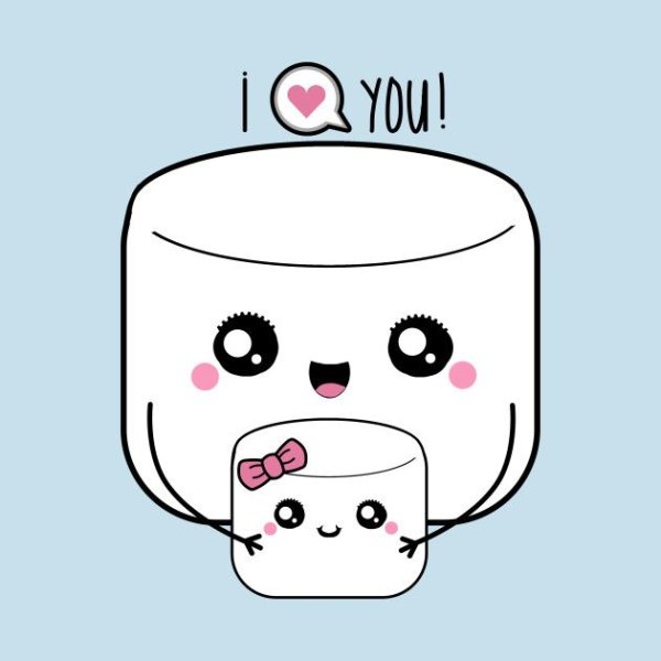 Маршмеллоу для срисовки кавай