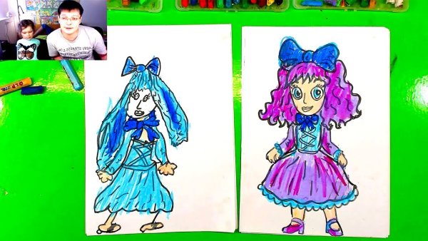 Поэтапное рисование Мальвины