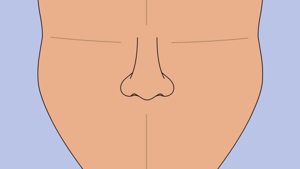 Мужской нос карандашом