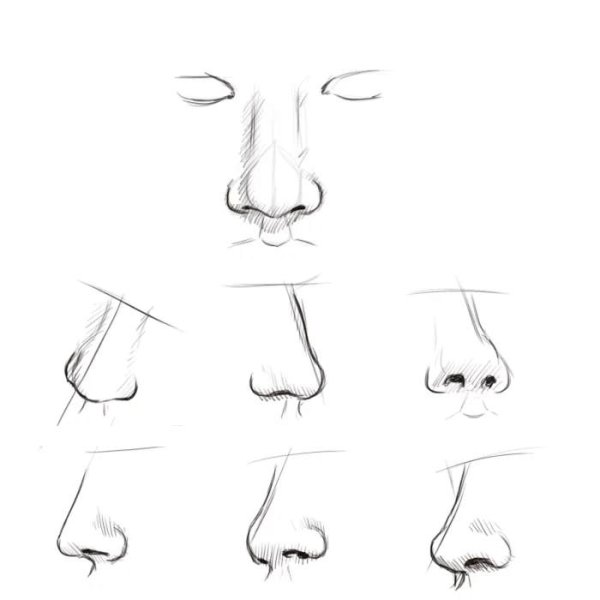 Красивый нос карандашом