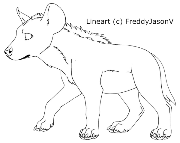 Гиена рисунок карандашом