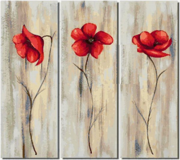 Триптих цветы