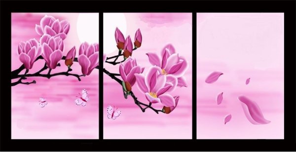 Триптих японский вышивка крестом