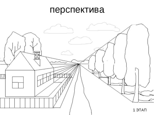 Линейная перспектива улица 6 класс