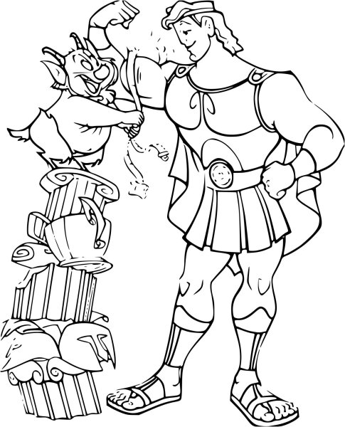 Раскраска Геркулес Дисней