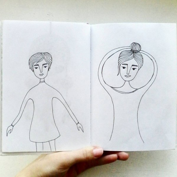 Рисунки для скетчбука легкие девушки