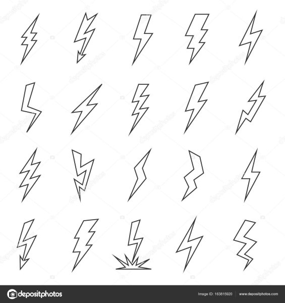 Молния рисунок карандашом