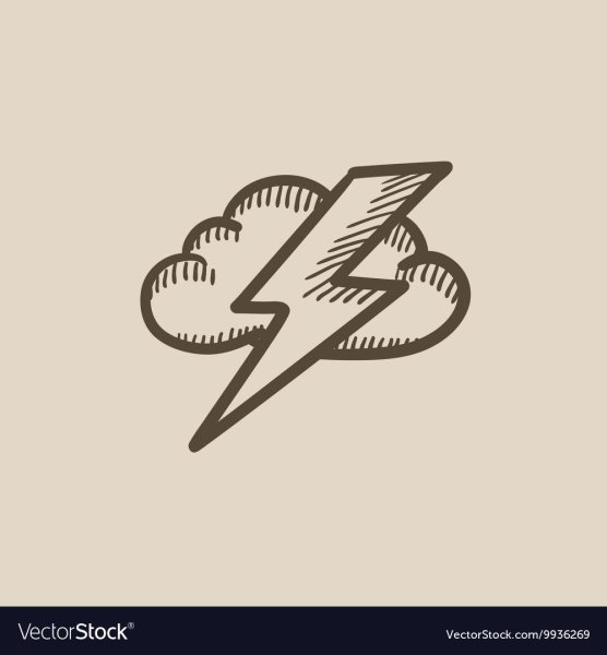 Тату молния эскиз маленькая